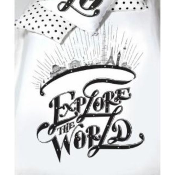 ORGANIC COTTON EXPLORE THE WORLD CRIB DUVET COVER - Picture 2 of 4